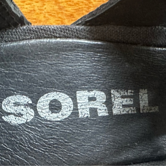 Sorel Black Leather Joanie ll Wedge Lace Up Sandals Size 9 EUC! - Picture 10 of 10